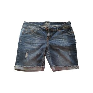 Reign Sz 13 Curvy Distress Cuffed Denim Shorts Indie Sleaze Coastal Cowgirl Y2K
